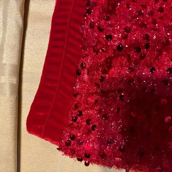 Red Sequin Skirt for Tween, Taylor Swift Inspired, Halloween, Dressy - Picture 2 of 6